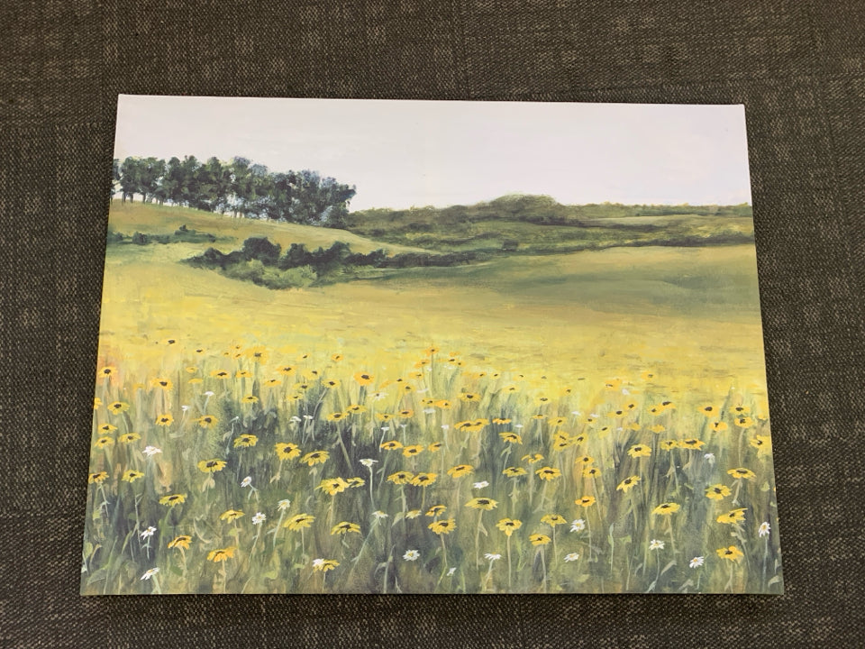 LARGE FLOWER MEADOW CANVAS PRINT.