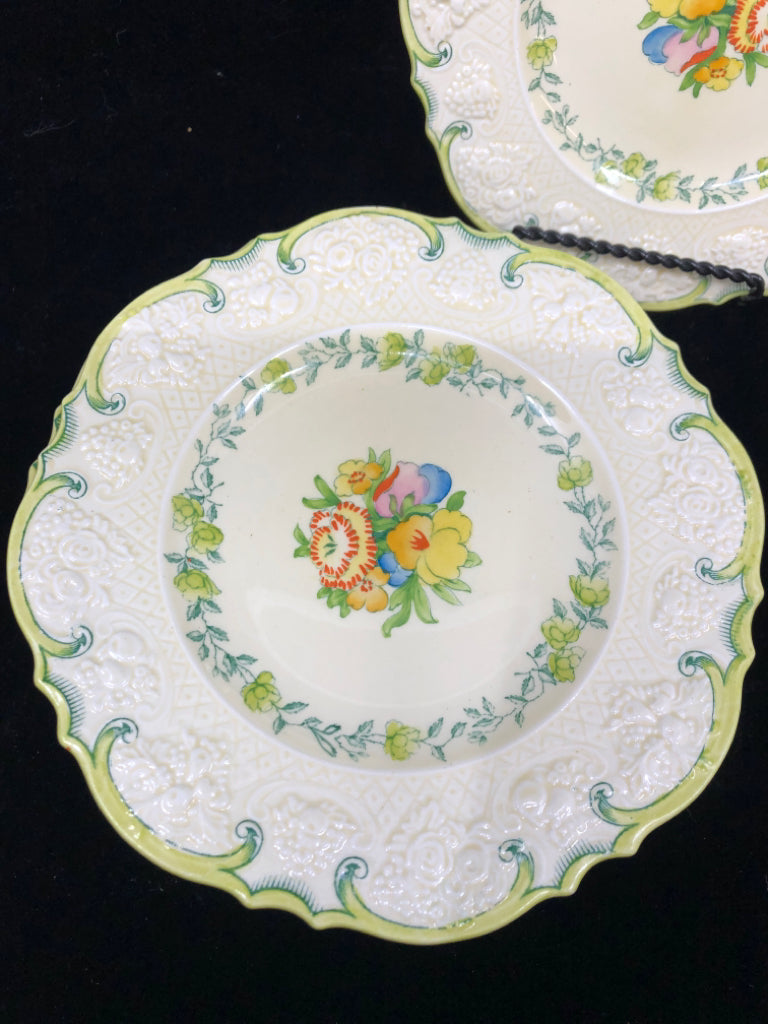 10PC VTG CREAM COLORED DESSERT PLATES.