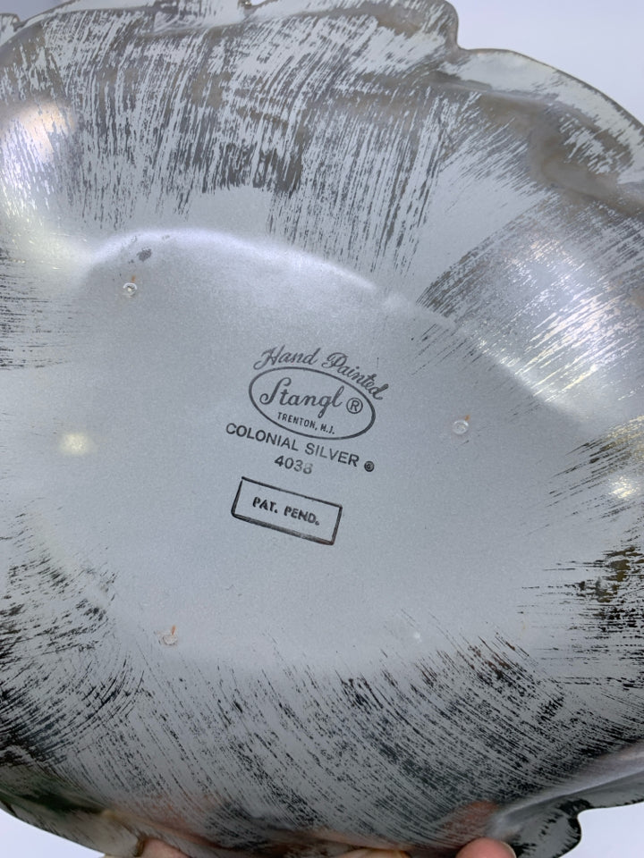VTG COLONIAL SILVER LEAF CENTERPIECE 4035.