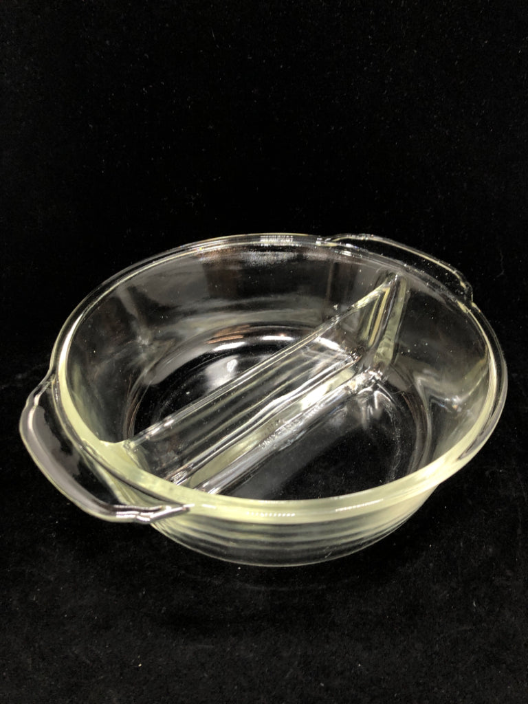 VTG CLEAR GLASS 2 SECTION BOWL.