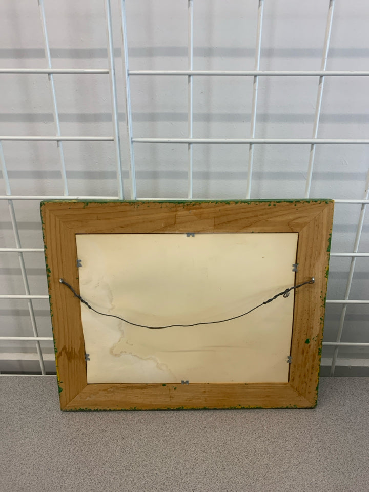 CORNUCOPIA PRINT IN YELLOW/GREEN FRAME.