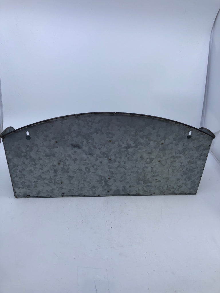GALVANIZED METAL CADDY WALL HANGING.
