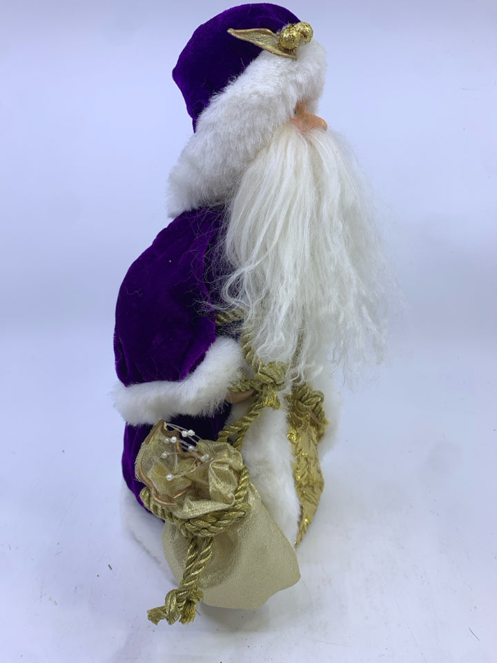 PURPLE SANTA TREE TOPPER.