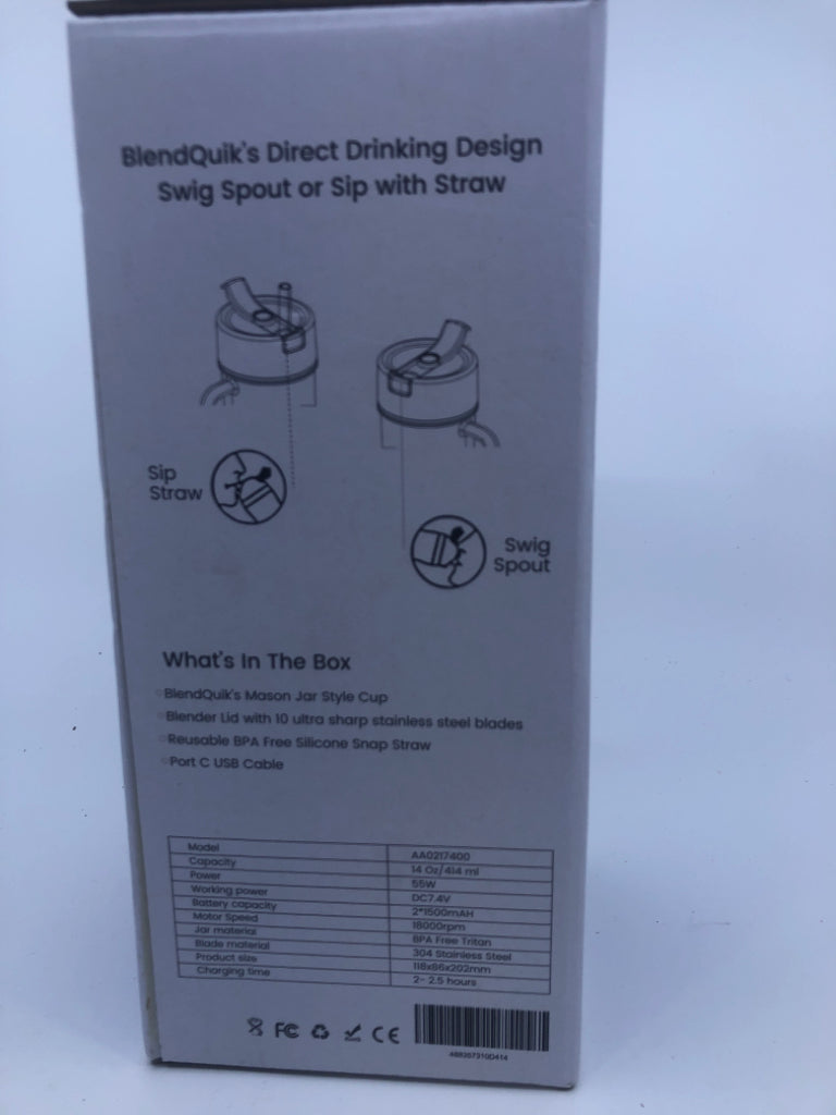 NIB BLENDQUIK PORTABLE BLENDER.