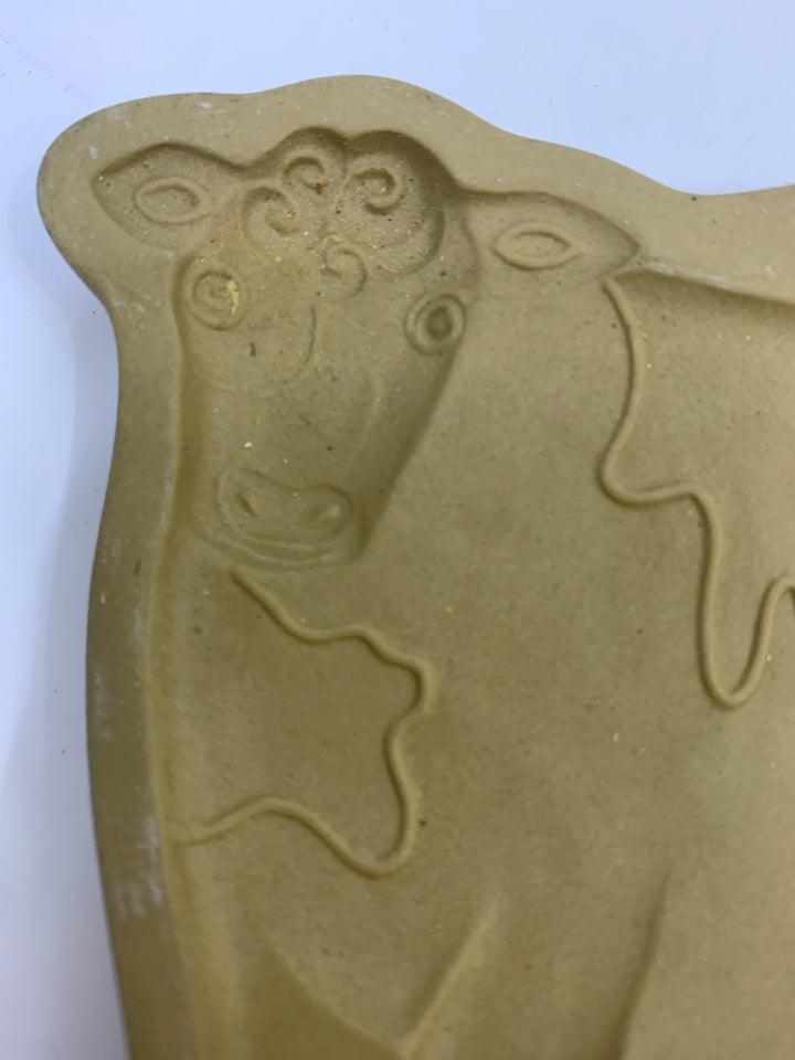 BROWN BAG CERAMIC COW COOKIE MOLD.