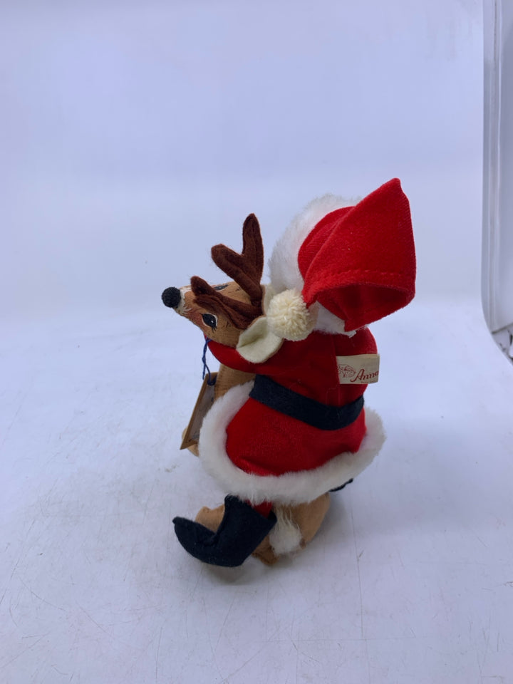 VTG ANNALEE SANTA + REINDEER-1963.
