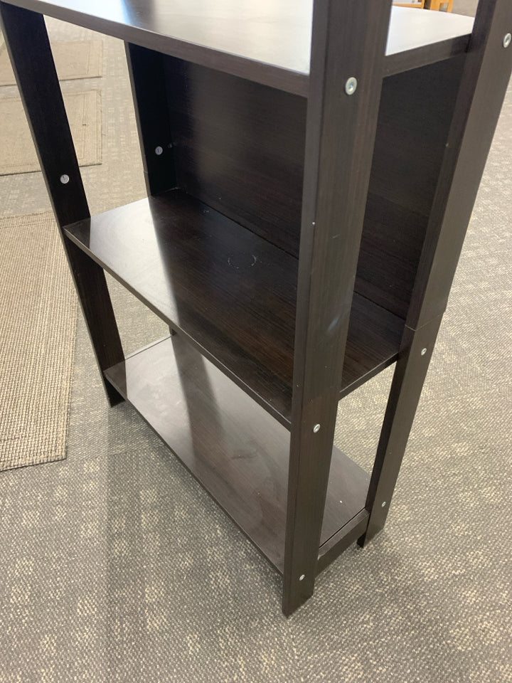 DARK BROWN 5-SHELF BOOKSHELF.