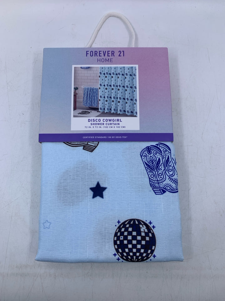 NIP DISCO COWGIRL THEMED SHOWER CURTAIN.