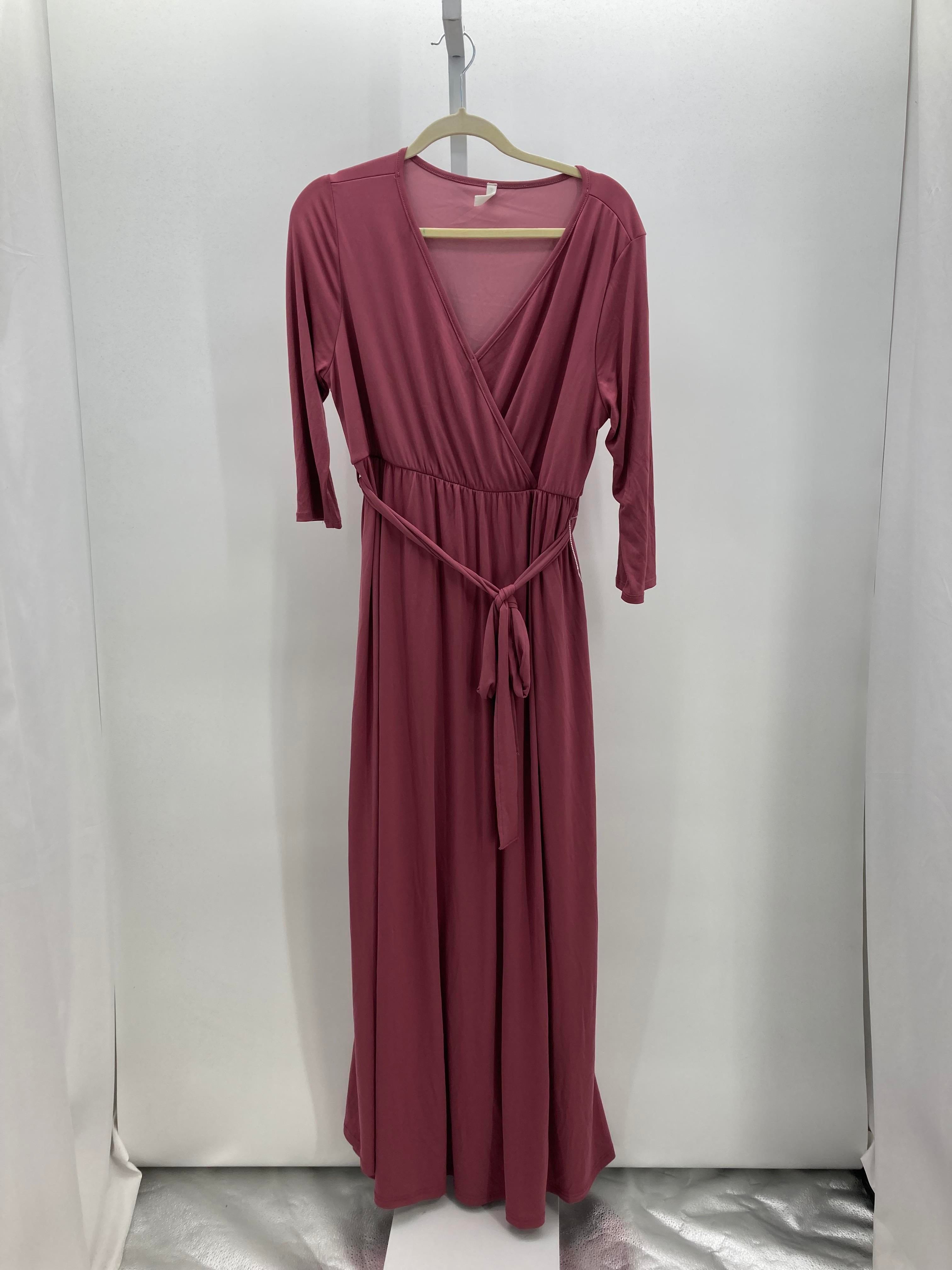Pink Blush Purple Size 1X Maternity Long Sleeve Dress
