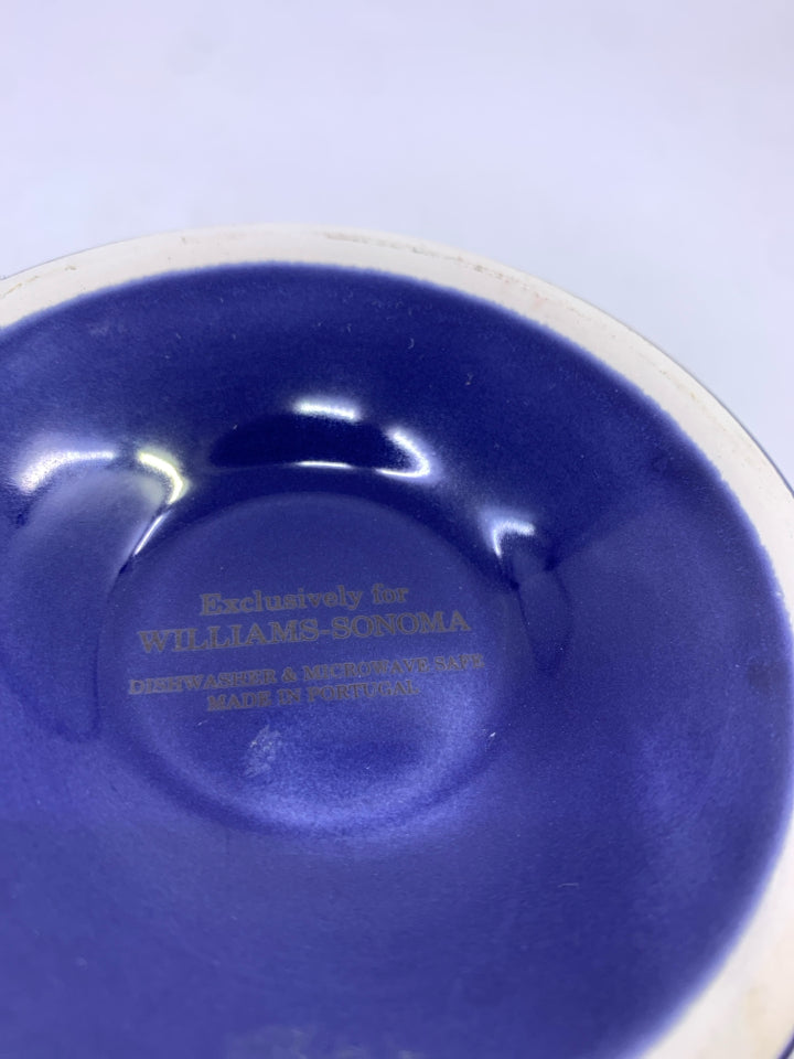 COBALT BLUE CERAMIC FOOTED BOWL-WILLIAM SONOMA.