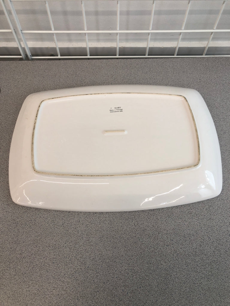 LG WHITE CERAMIC SERVING PLATTER MADE IN PORTUGAL.