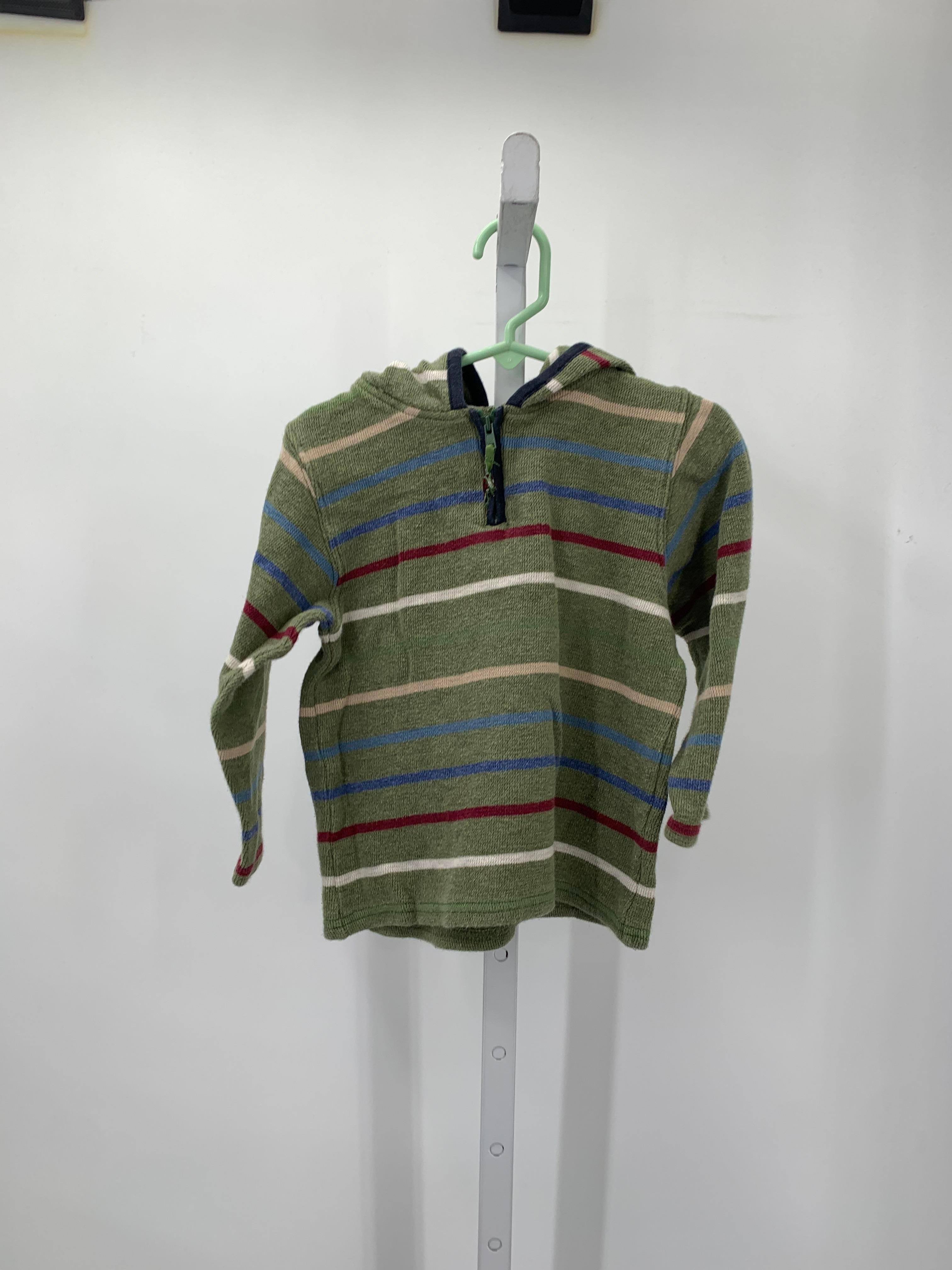 HOODED STRIPES PARTIAL ZIP