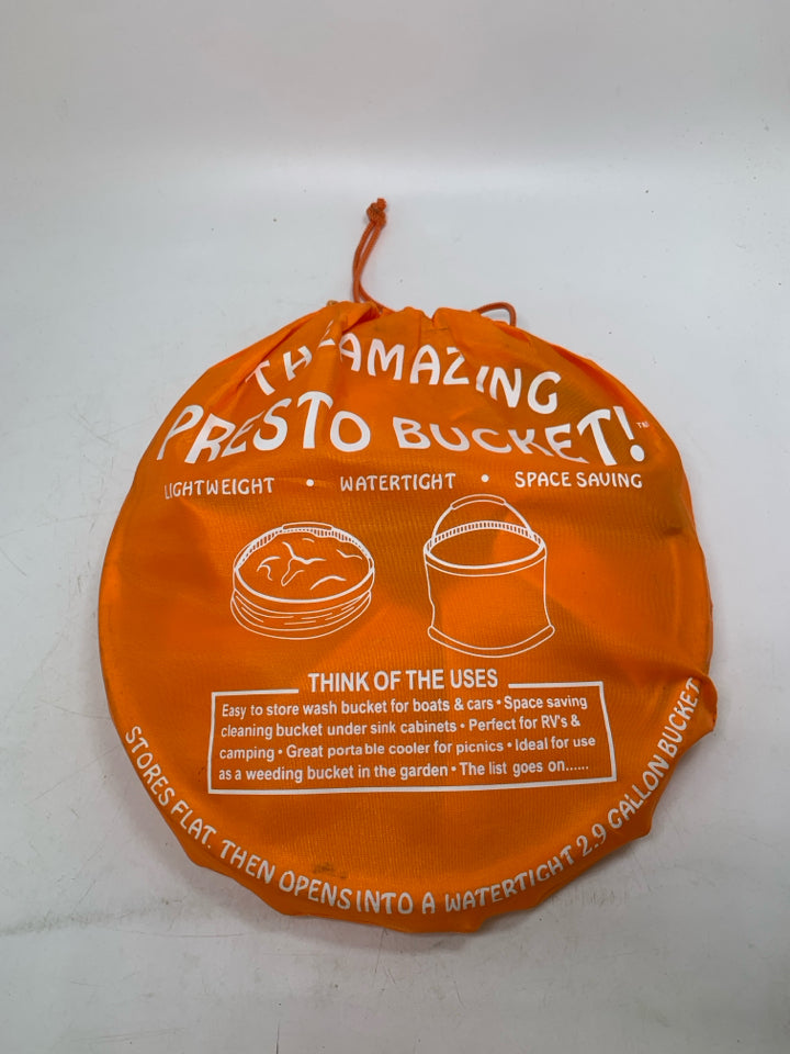 IN BAG PRESTO COLLAPSIBLE WATERTIGHT BUCKET.
