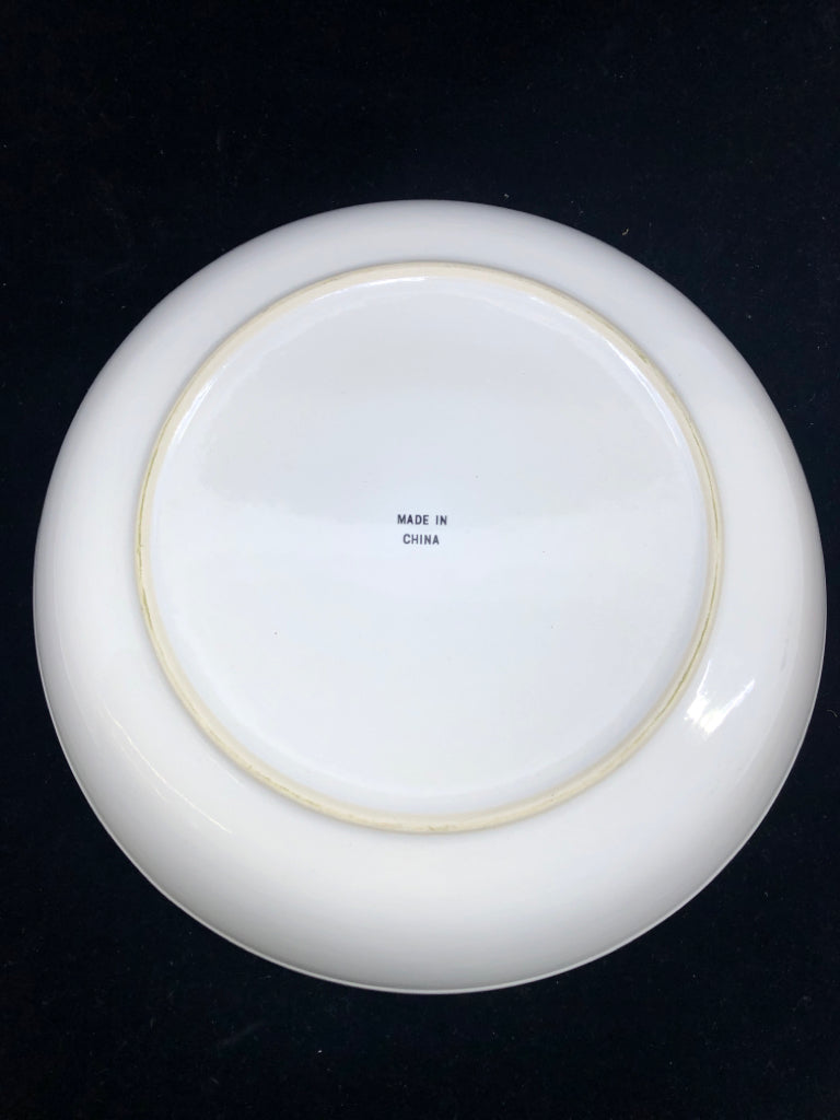 LARGE WHITE SHALLOW SERVING BOWL W SEASHELLS.