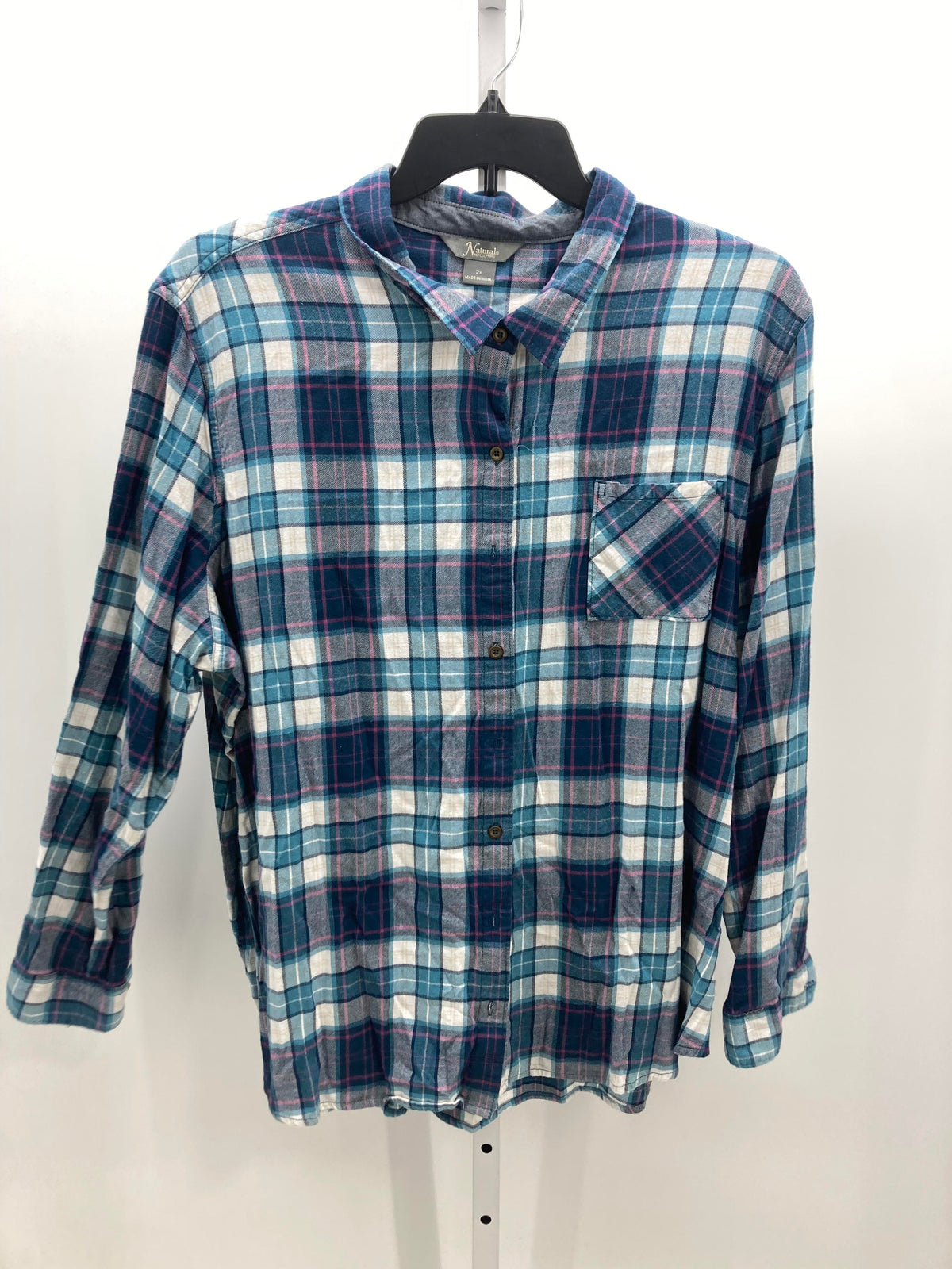 Natural Reflections Size 2X Womens 3/4 Sleeve Shirt