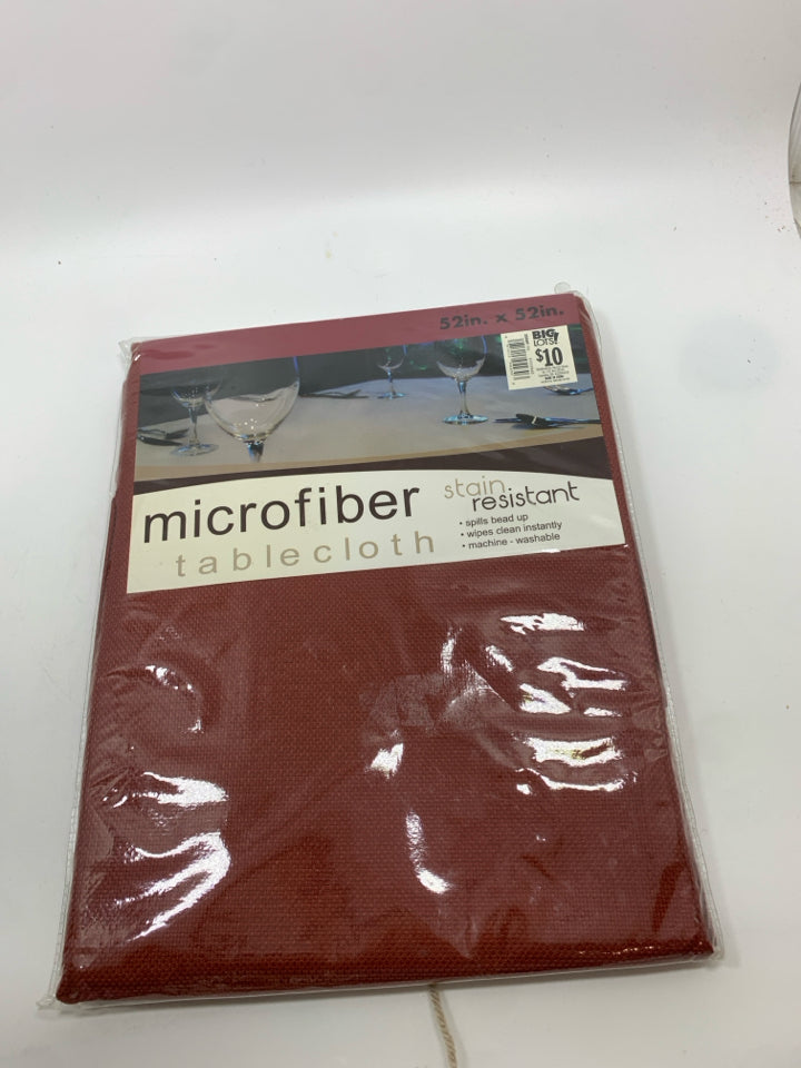 NIP RED MICROFIBER TABLE CLOTH.