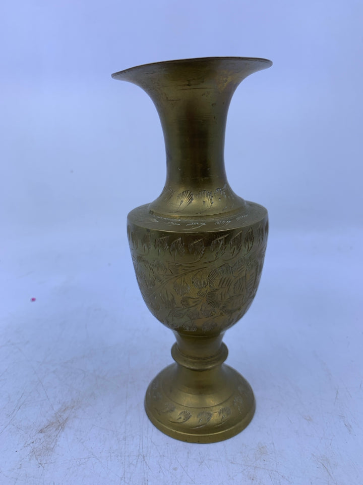 FOOTED W/ LEAF ETCHING.