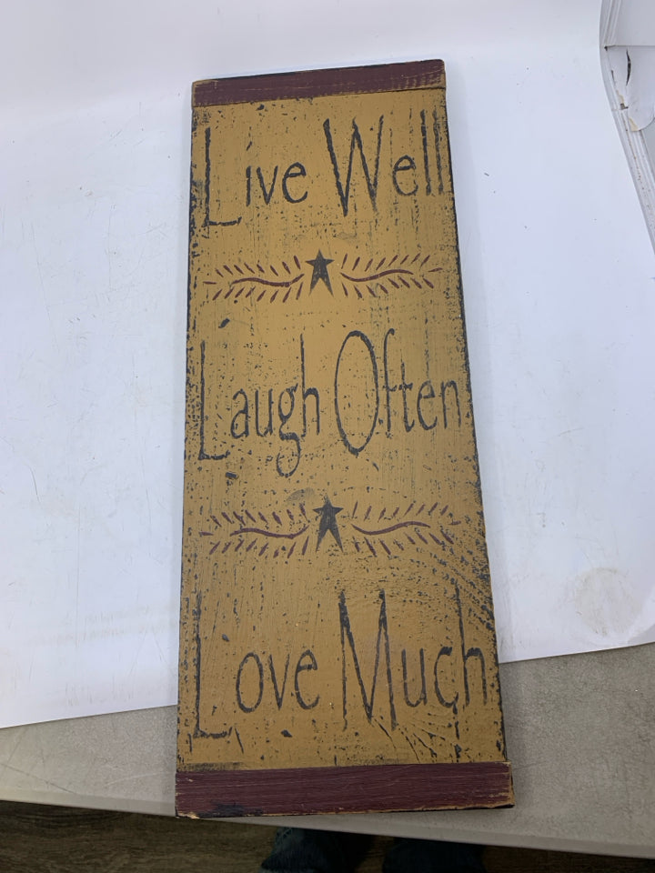 DISTRESSED LIVE,LAUGH,LOVE WOOD SIGN.