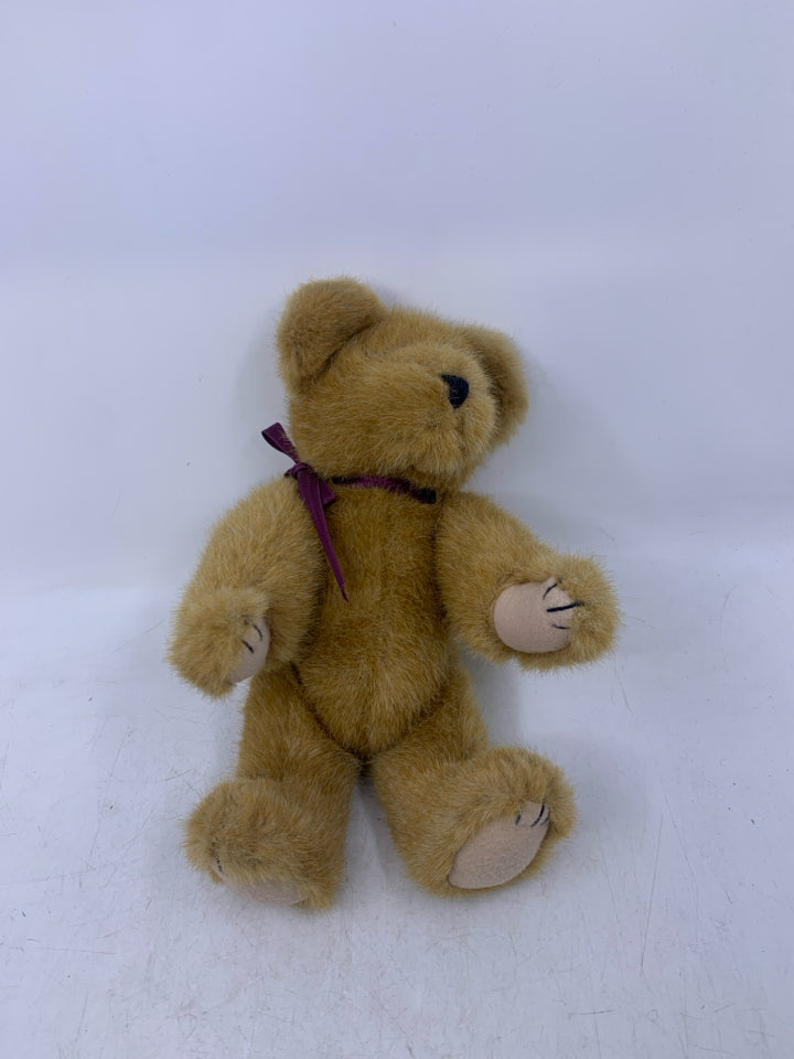 TAN BEAR W/ PURPLE BOW BOYDS BEAR.
