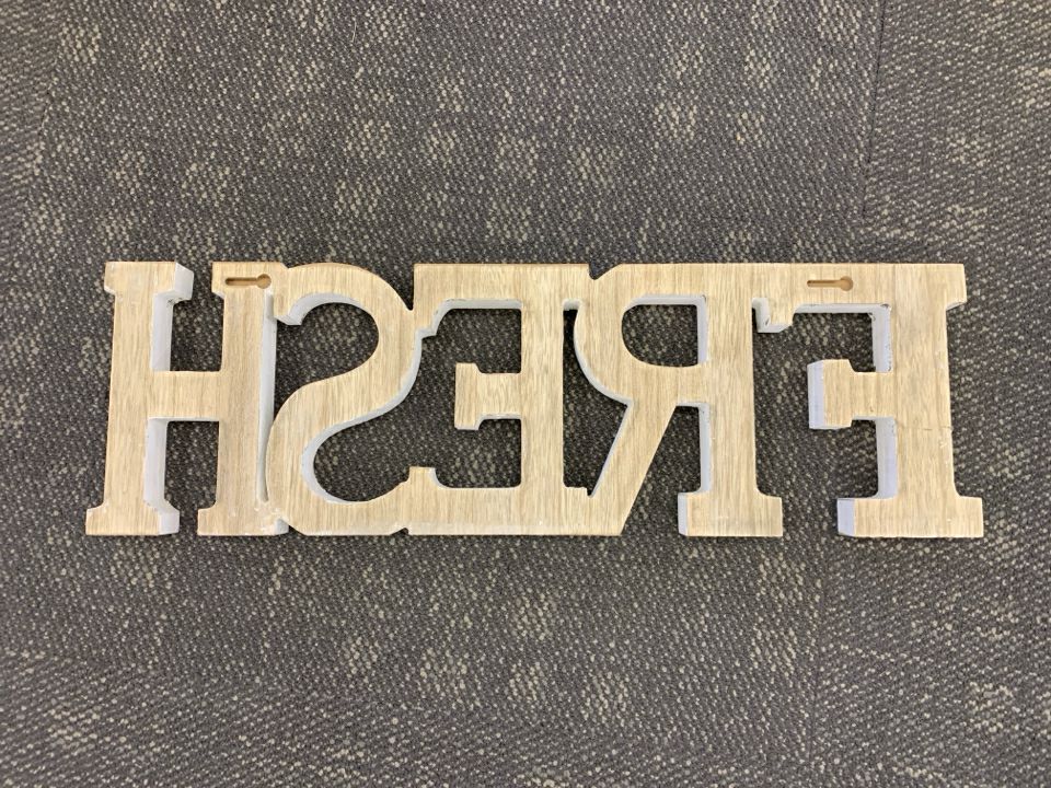 LARGE WHITE FRESH SIGN.