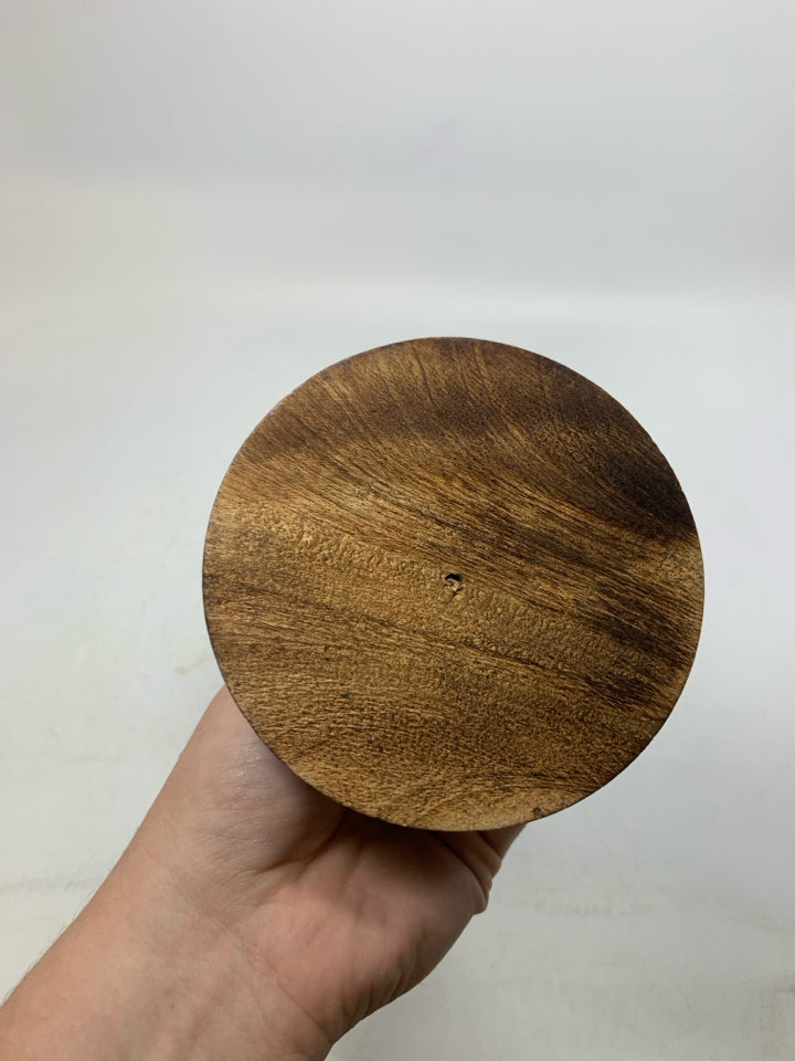 WOOD BASE SMALL PAPER GLOBE.
