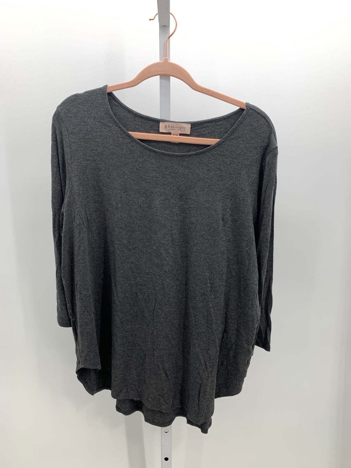 philosophy Size 1X Womens 3/4 Sleeve Shirt