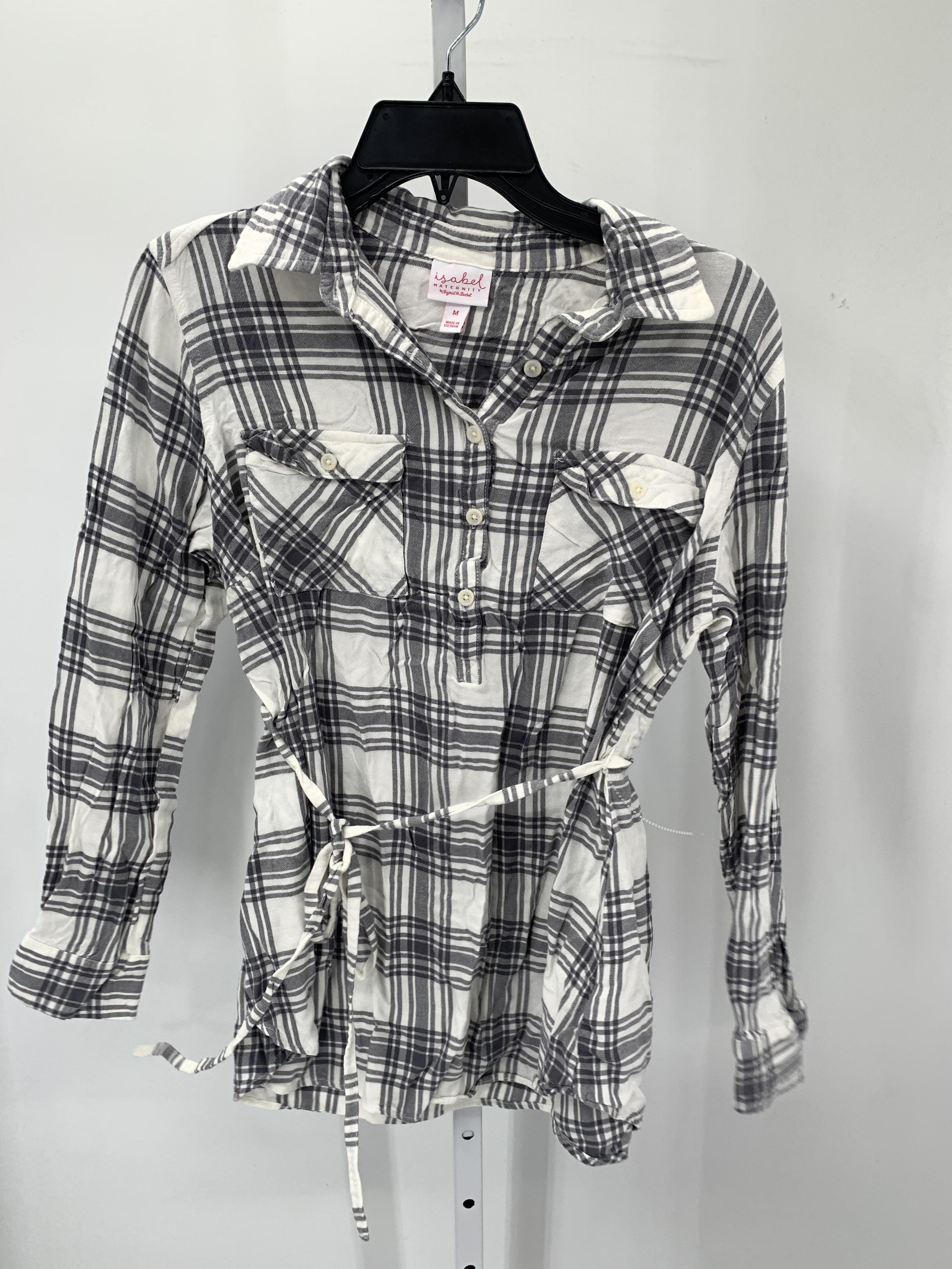 Isabel White Size Medium Maternity Long Sleeve Shirt
