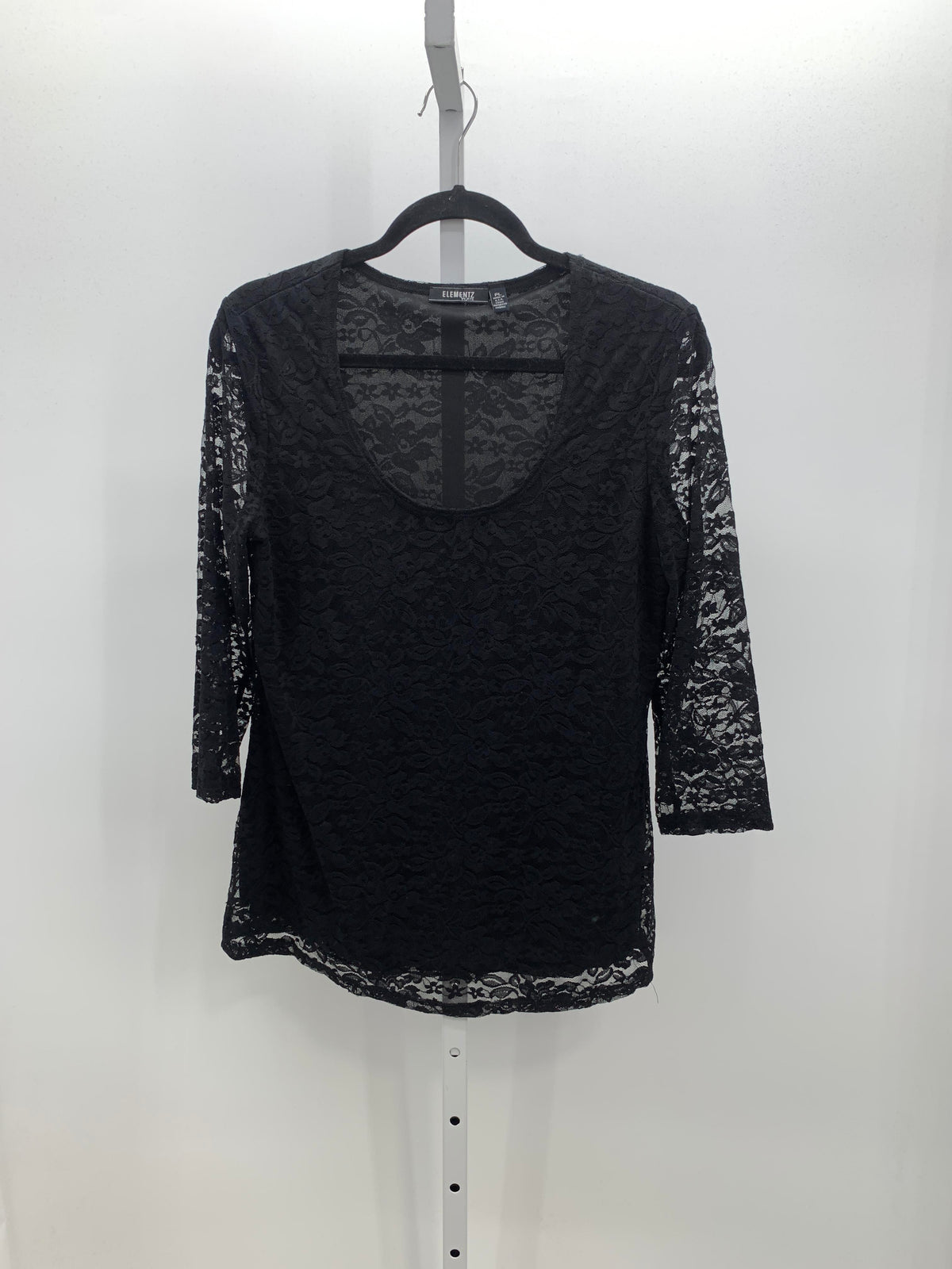 Elementz Size Large Petite Petite 3/4 Sleeve Shirt