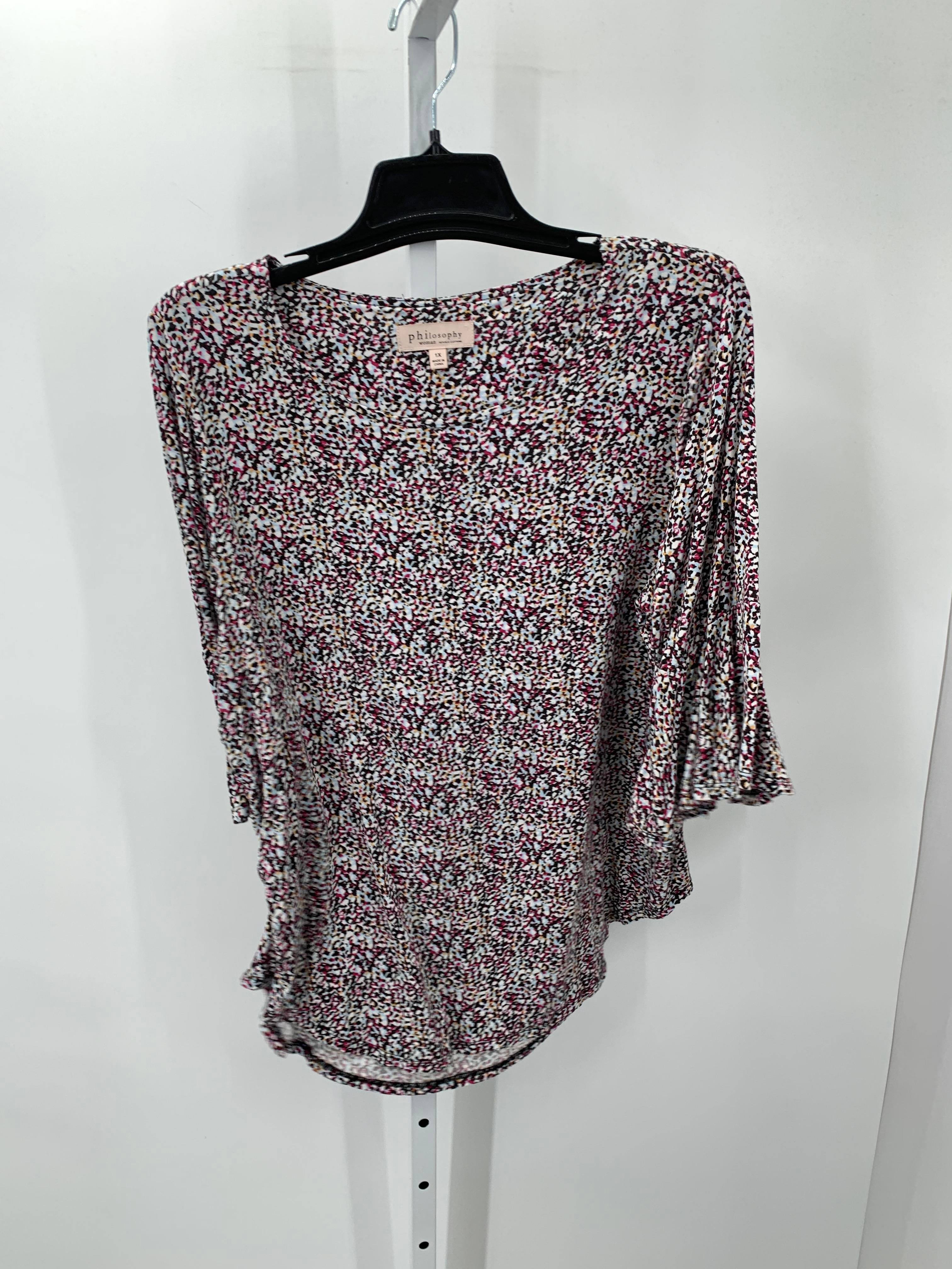 philosophy Size 1X Womens Short Sleeve Shirt