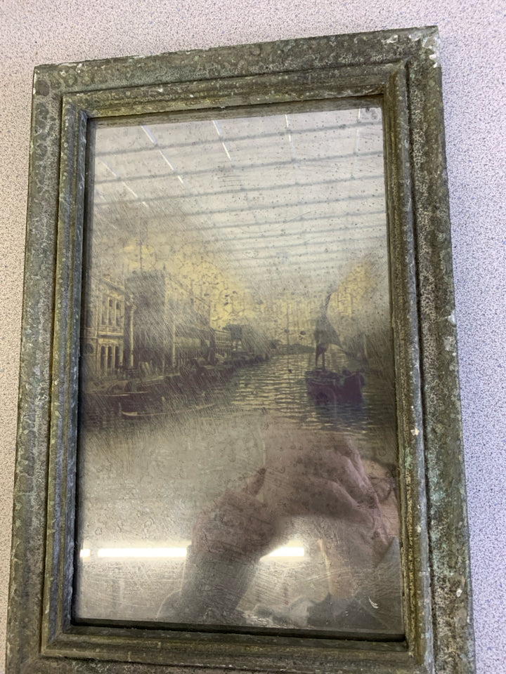 DISTRESSED FRAME MERCURY GLASS EUROPEAN CITIES.