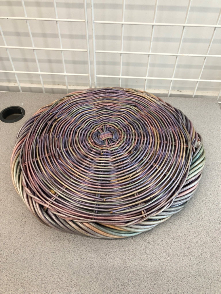 COLORFUL PASTEL WICKER TRAY.