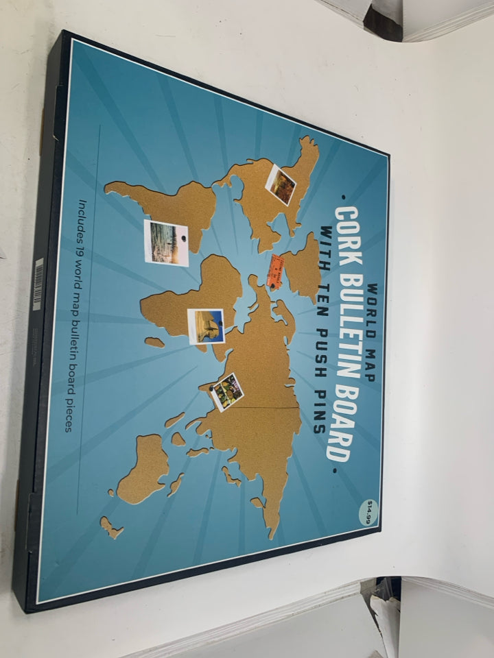 NIB CORK BOARD WORLD MAP.