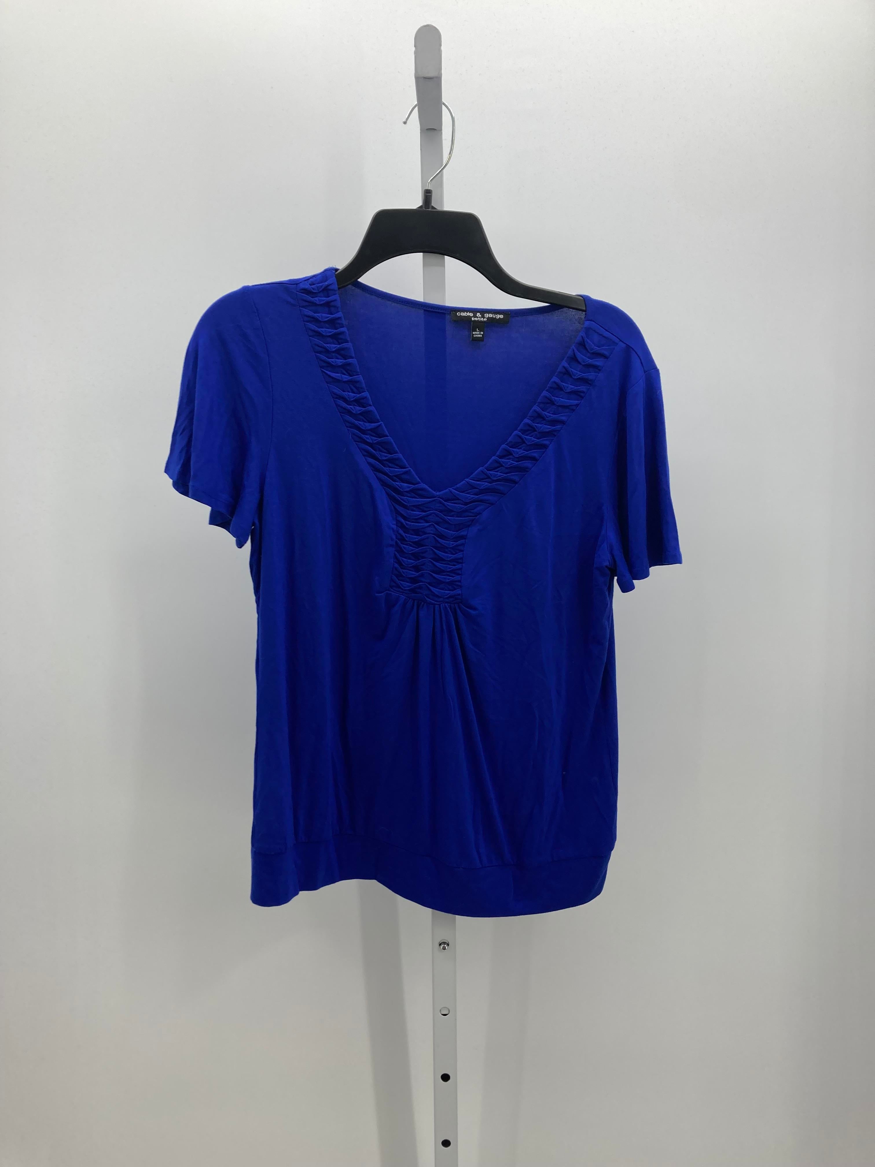 Cable & Gauge Size Large Petite Petite Short Sleeve Shirt
