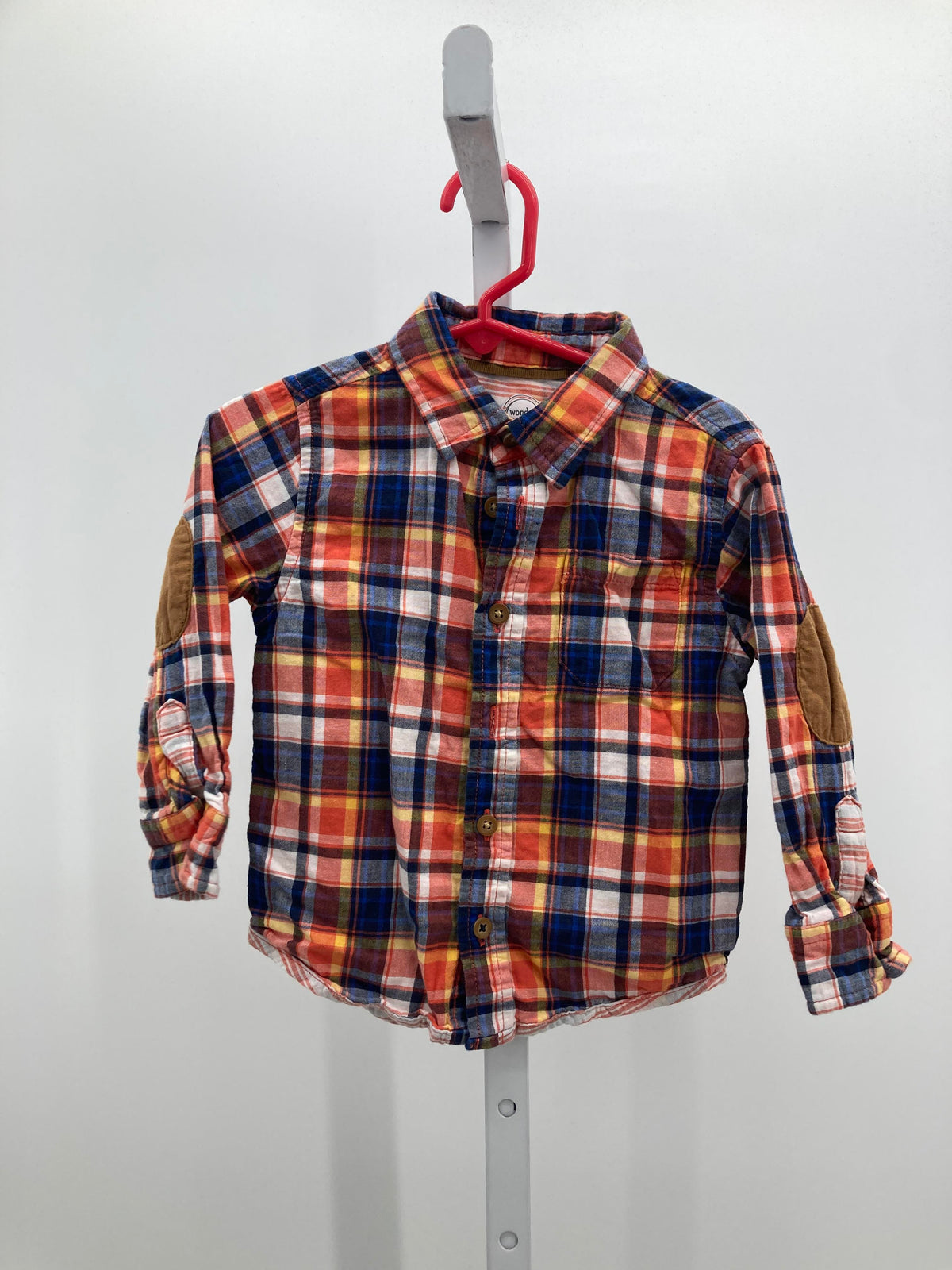 ORANGE PLAID BTN DOWN