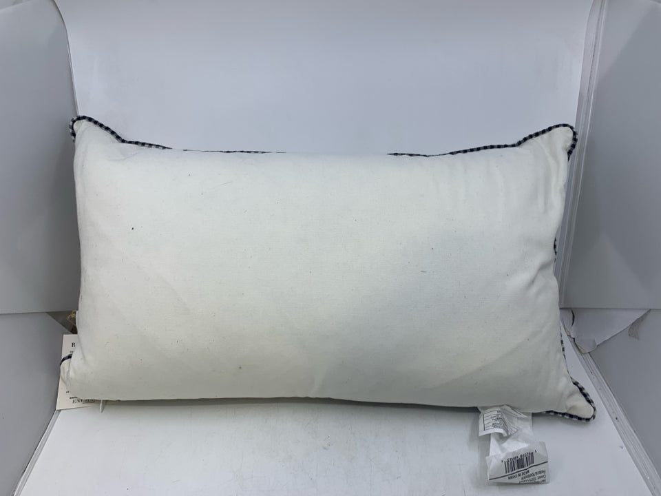 NEW HOME FOR THE HOLIDAYS RAE DUNN PILLOW W/ RED BEETLE.