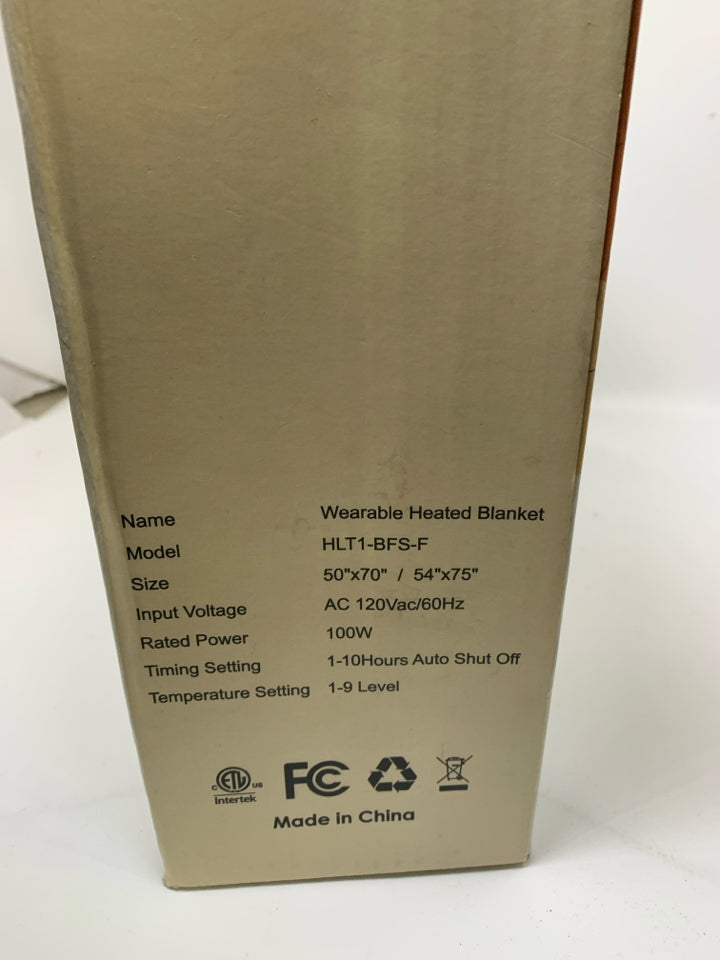 NIB WEARABLE HEATED BLANKET.