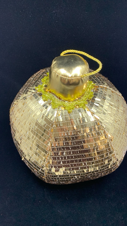 GOLD SEGUIN ORNAMENT PILLOW DECOR.