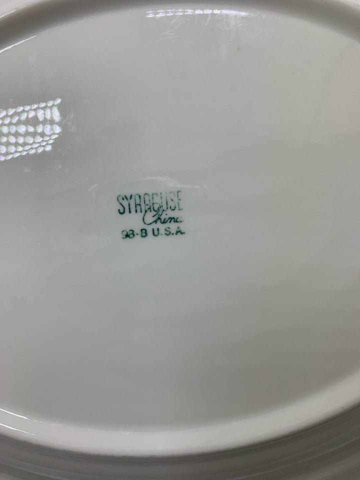 2 VTG OVAL RED DETAILED SERVING PLATTERS.