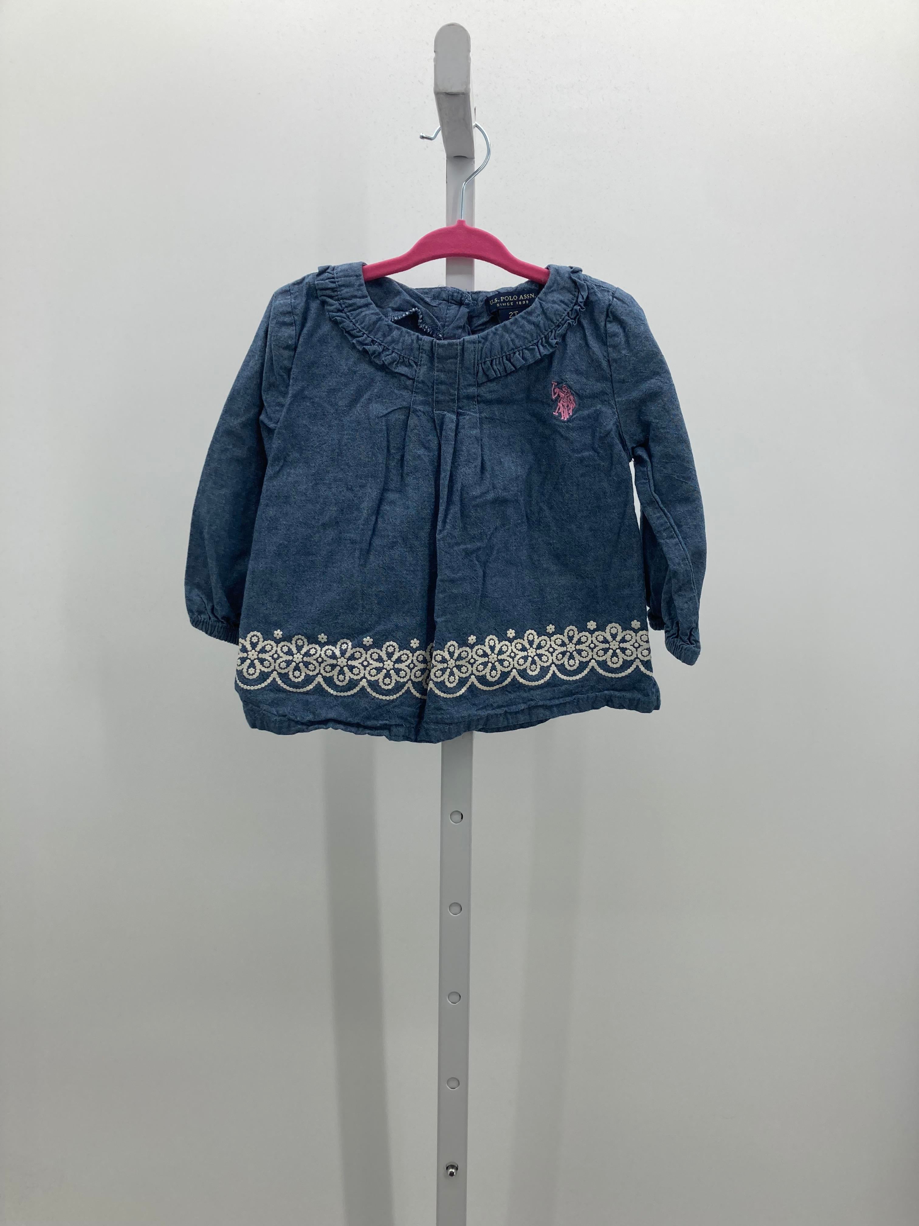 U.S. Polo Size 2T Girls Long Sleeve Shirt