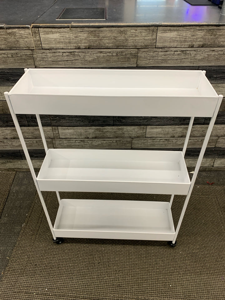 3-TIER LONG RECTANGLE ROLLING STORAGE CART.