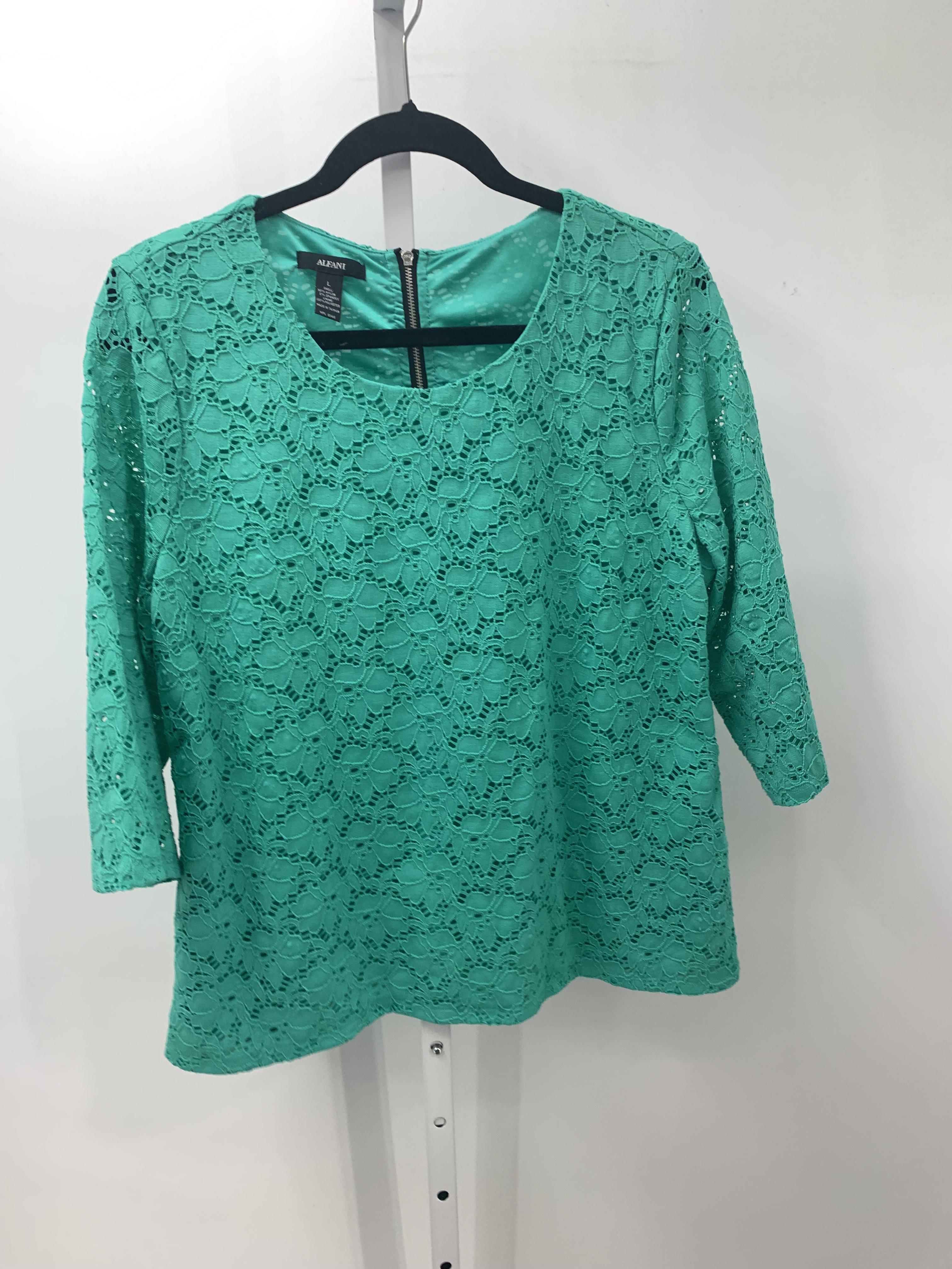 Alfani Size Large Misses 3/4 Sleeve Shirt