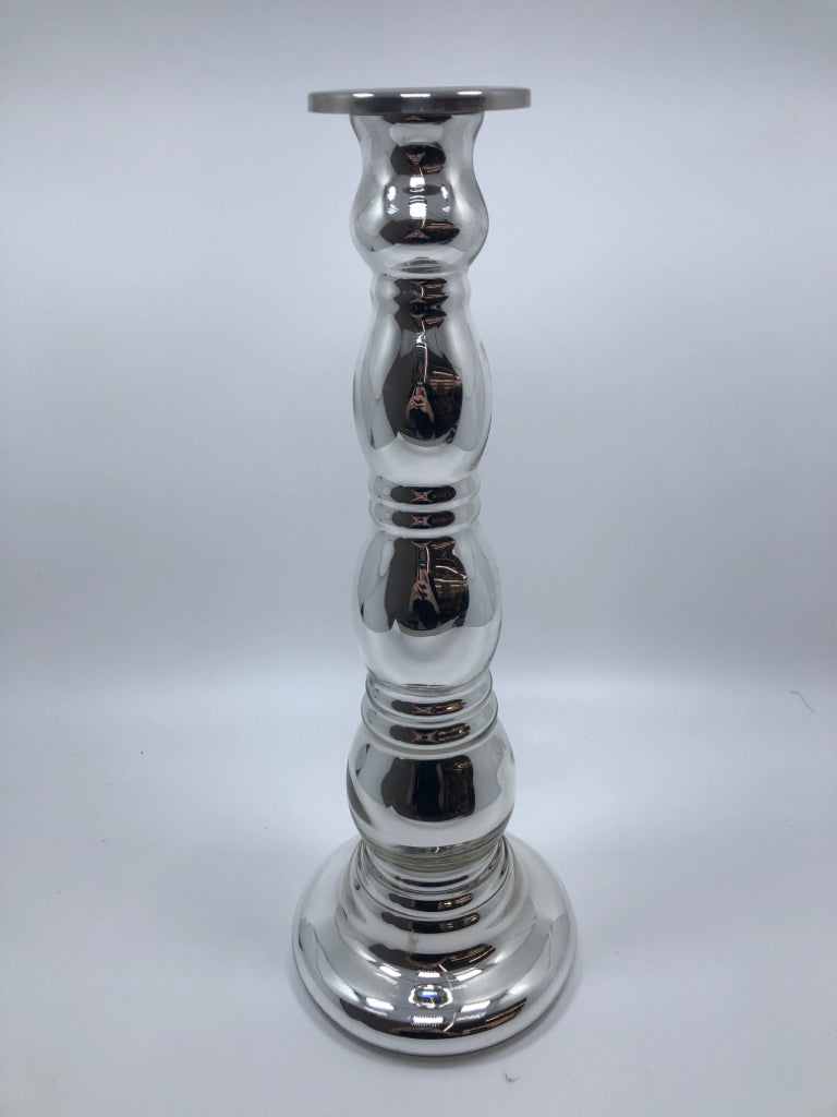 STACKED POLISH CHROME IKEA CANDLESTICK HOLDER.