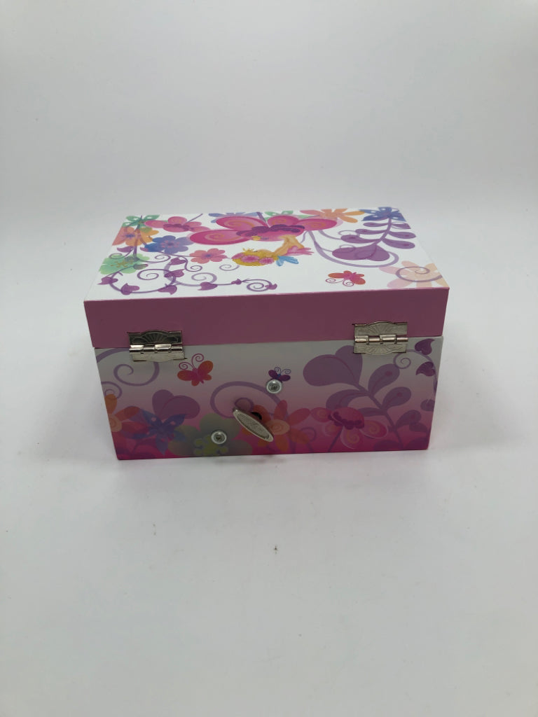 GLITTER FLOWER FAIRY JEWELRY MUSIC BOX.