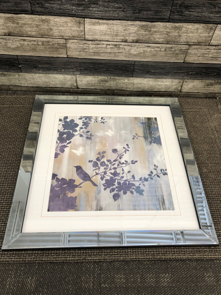 3 BIRDS SILHOUETTE FRAMED PRINT.