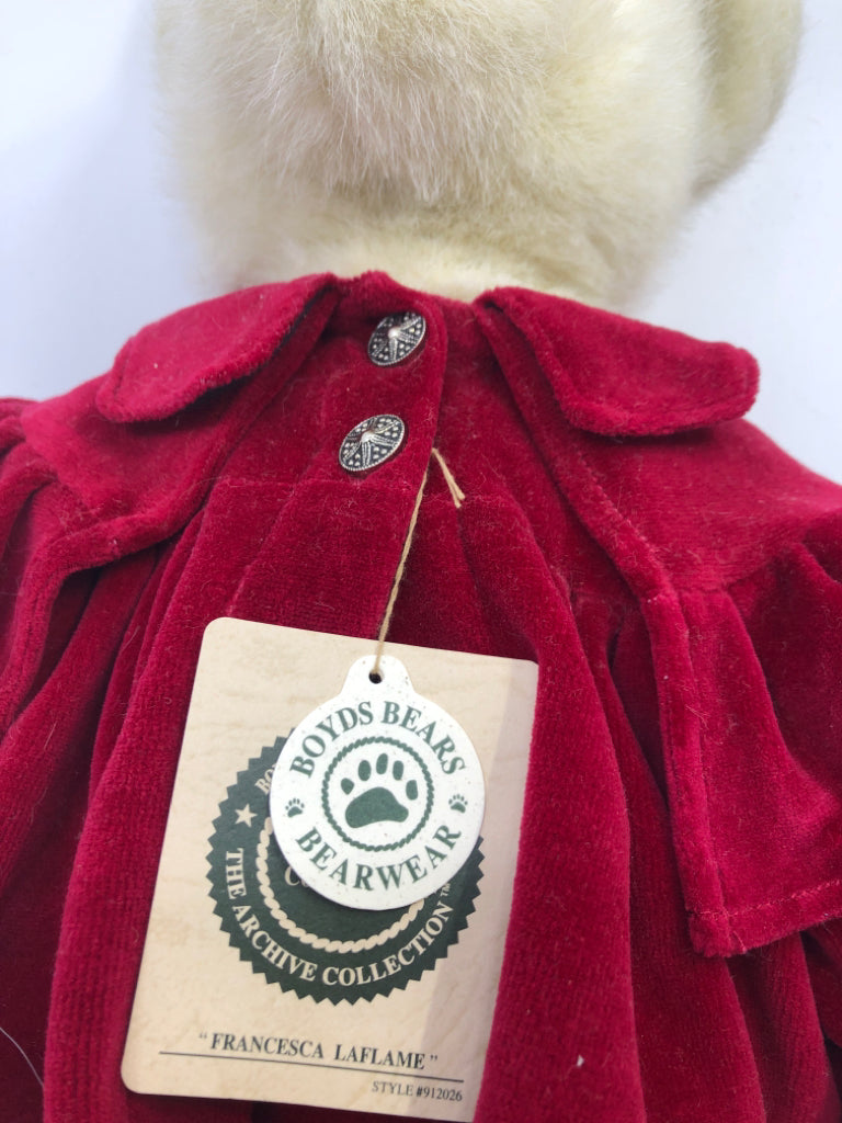 BOYDS BEAR FRANCESA LAFLAME IN RED DRESS
