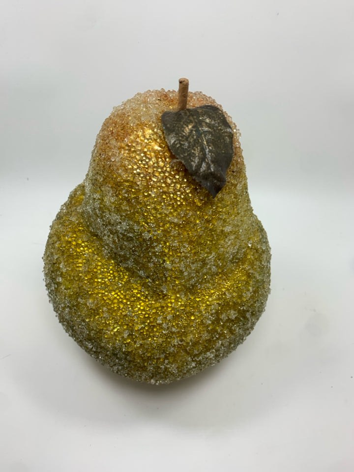 LARGE SUGARED PEAR DECOR.