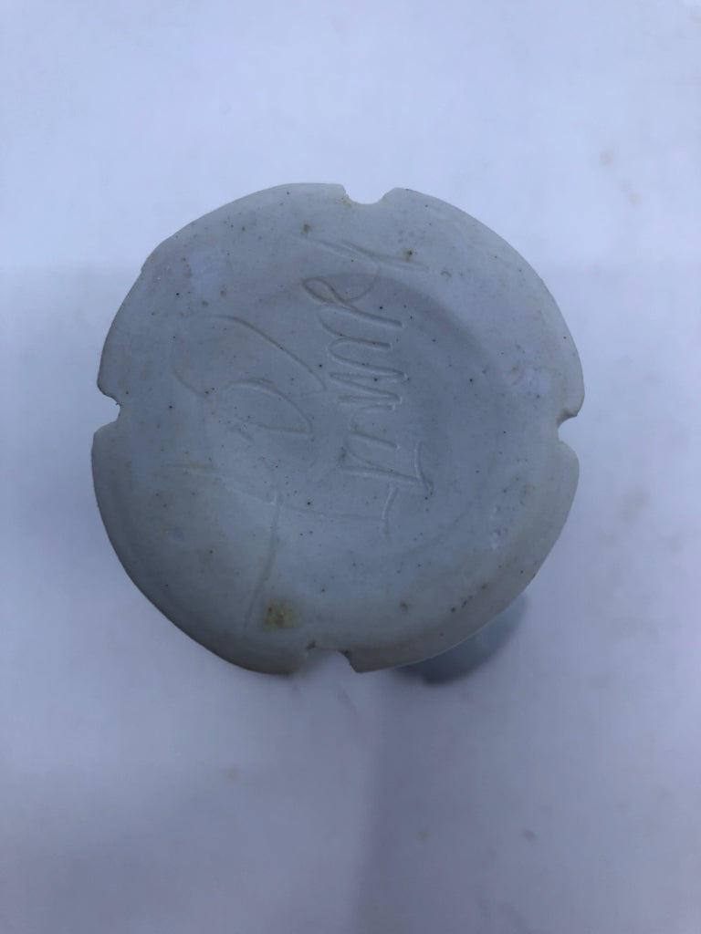 SMALL PALE BLUE CARVED VASE.