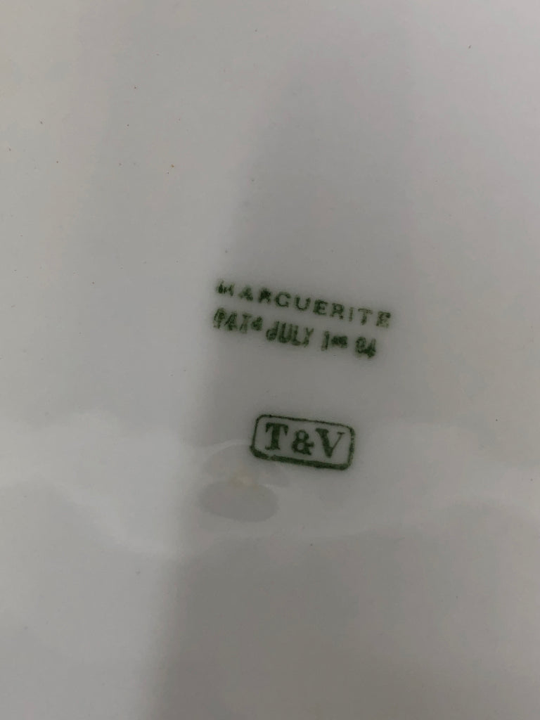 VTG LIMOGES COVERED SERVER- T&V MARGUERITE BROWN BLOSSOM.