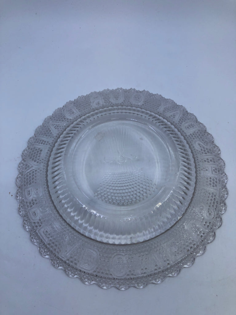 VTG "OUR DAILY BREAD" HOBNAIL PLATE.