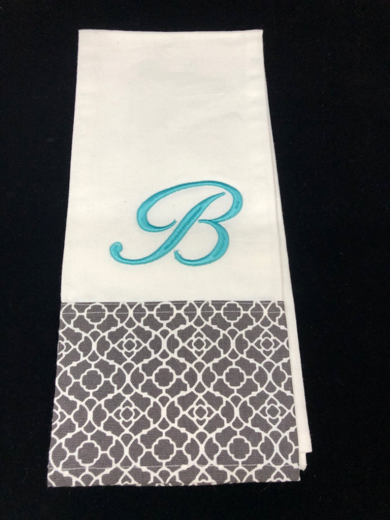 BLUE "B" KITCHEN TOWEL EMBROIDERED NANTUCKET.